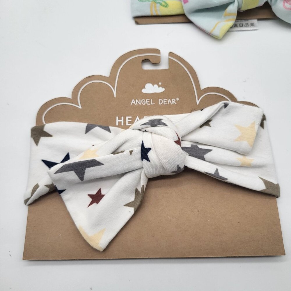 Angel Dear Headband Baby 12-24M Stars Gray Brown - Picture 1 of 1